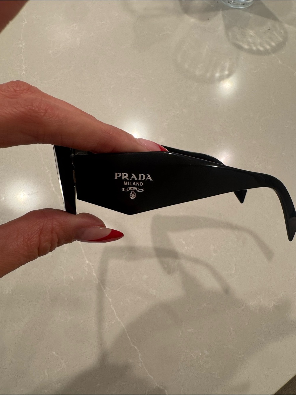 PRADA Black Women's Rectangle Sunglasses - Classic Fashion Shades - Picture 2 of 4